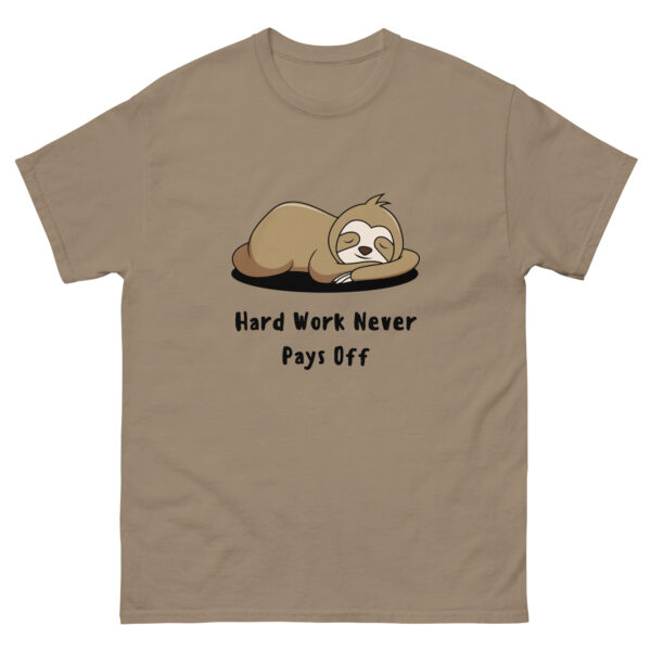 Never Work Hard Funny Unisex Graphic Tee - Image 3